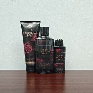 Bath & Body Works NOCTURNAL ROSE 3 Piece Bundle Set